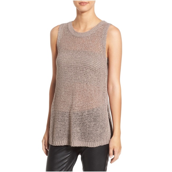 ASTR the Label Dusty Velvet Side Slit Sweater Tank - Picture 4 of 8